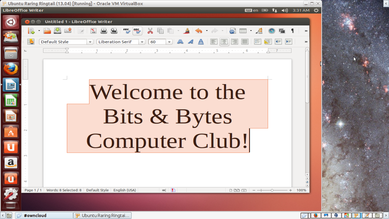Ubuntu Desktop with LibreOffice