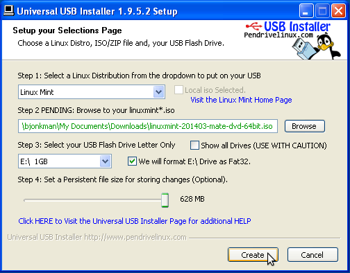 Universal USB Installer screenshot