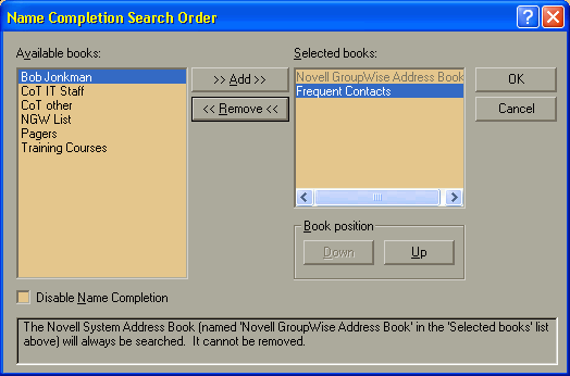 Name Completion Search Order